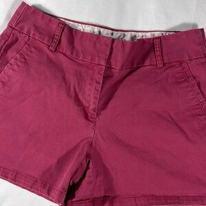 LOFT womens plum red The Riveria Short flat front 4" inseam shorts - size 2